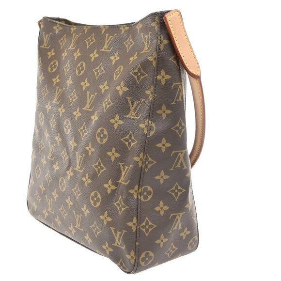 LOUIS VUITTON Logo Looping GM Shoulder Bag Monogram Leather Brown M51145 26RL728 - Picture 2 of 15